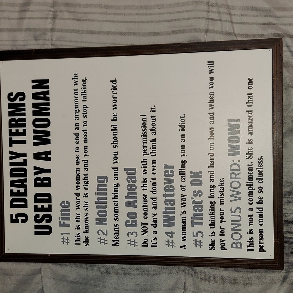 Deadly Terms Used By a Woman Framed Picture